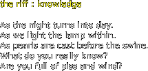 the riff : knowledge