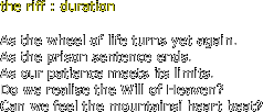 the riff : duration