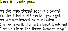 the riff:  underpass