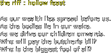 the riff : hollow feast