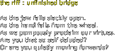 the riff : unfinished bridge